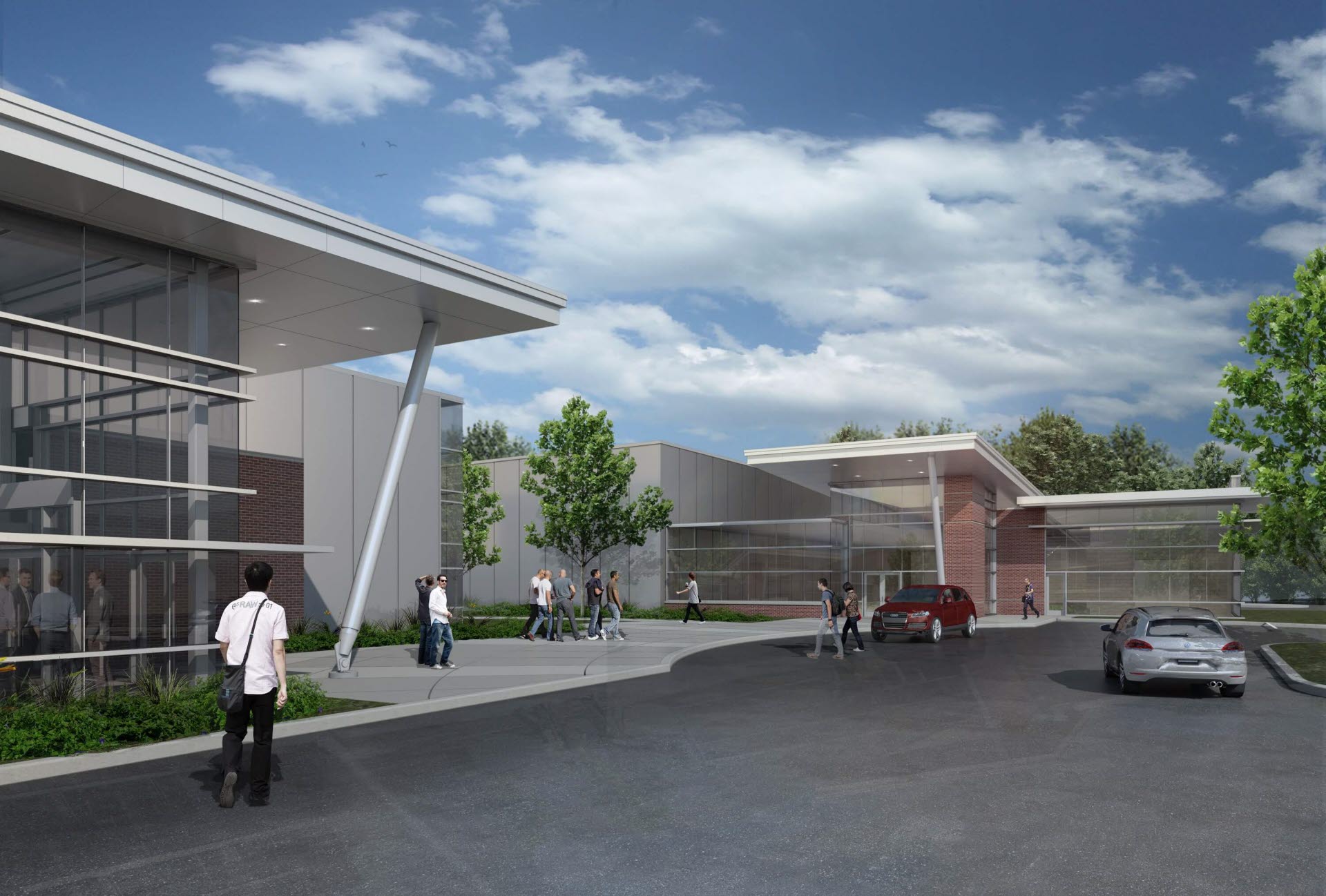 Architect's Rendering looking at the front of Metal Fabrication & Welding Building