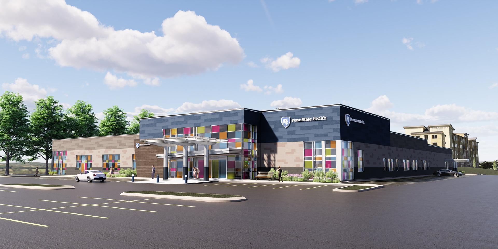 Penn State Health Pediatrics - Architect's Rendering - W Approach