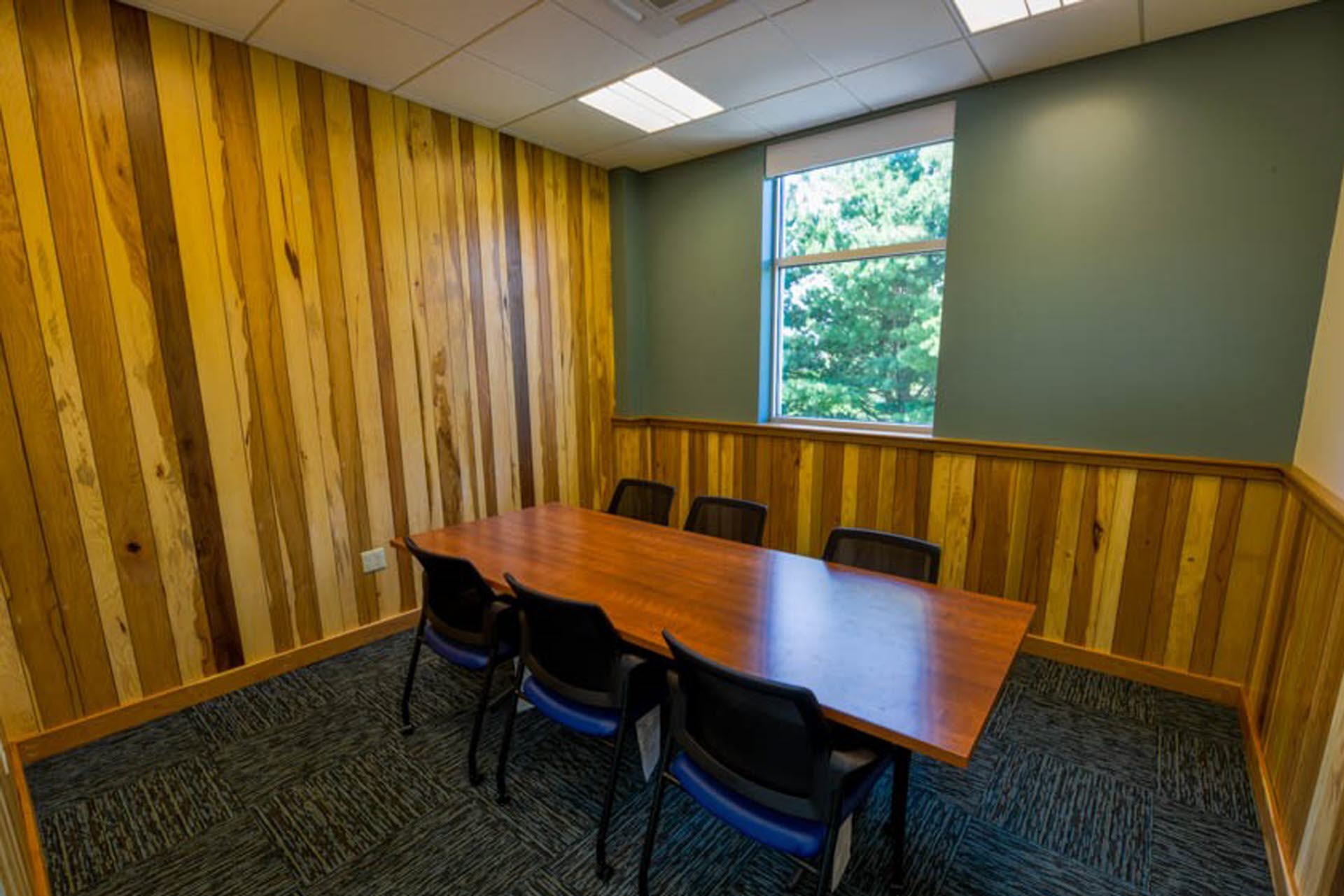 Conference Room featuring Reclaimed Wood from Trees required to be removed in Ferguson Township