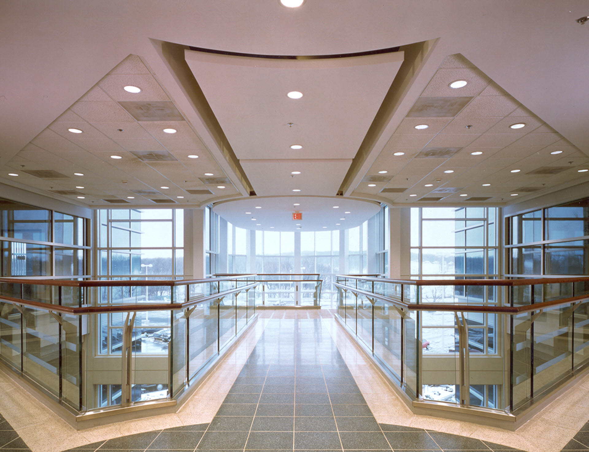 Interior View Across Bridge to Stair